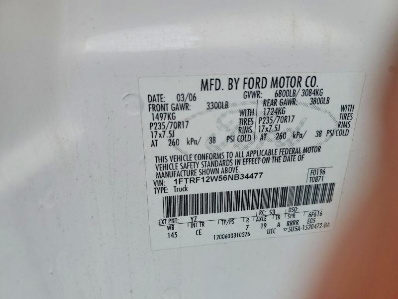 Продажа на аукционе авто 2006 Ford F150, vin: 1FTRF12W56NB34477, номер лота: 63206746