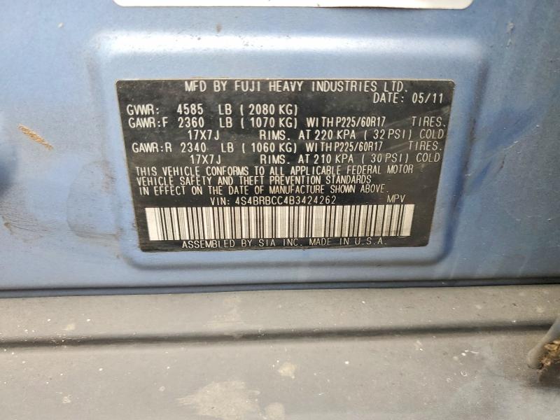 59906316 :رقم المزاد ، 4S4BRBCC4B3424262 vin ، 2011 Subaru Outback مزاد بيع