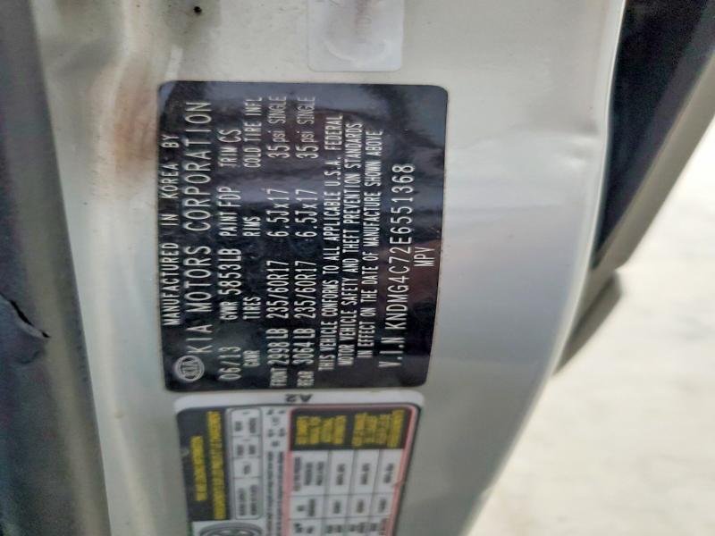 Aukcja sprzedaży 2014 Kia Sedona, vin: KNDMG4C72E6551368, numer aukcji: 62099006