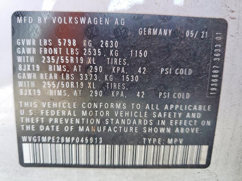 Продажа на аукционе авто 2021 Volkswagen Id.4, vin: WVGTMPE28MP045913, номер лота: 63347916