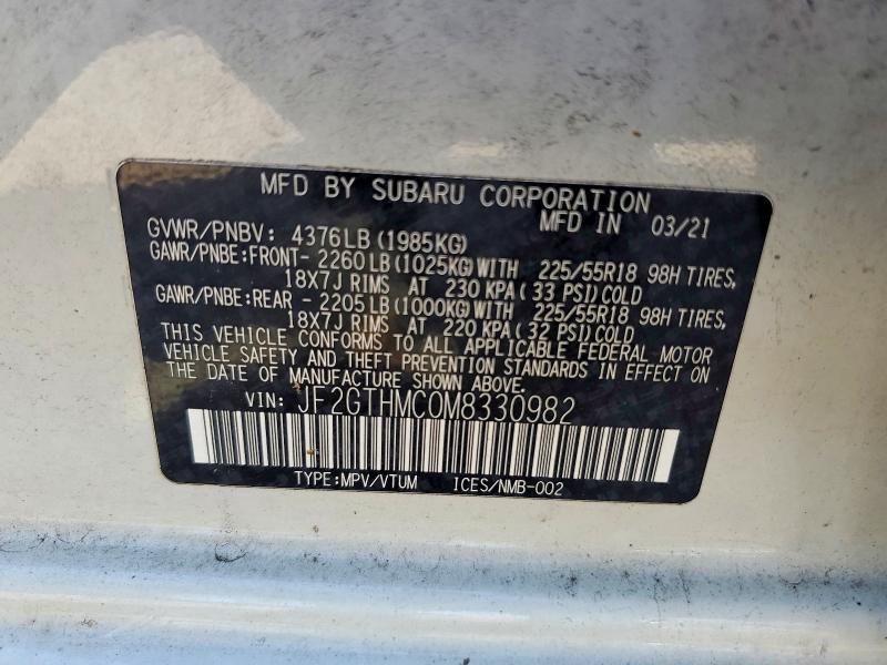 Продажа на аукционе авто 2021 Subaru Crosstrek, vin: JF2GTHMC0M8330982, номер лота: 60035466