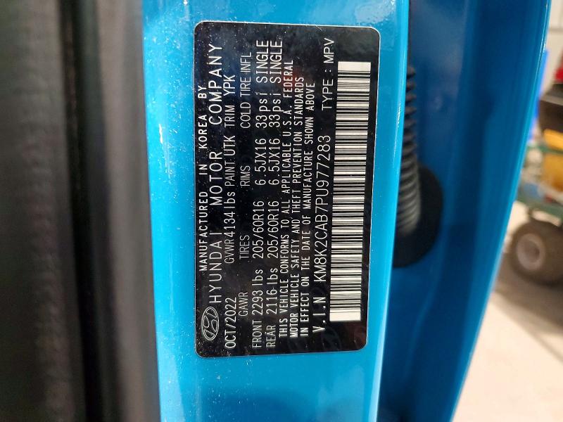 60024636 :رقم المزاد ، KM8K2CAB7PU977283 vin ، 2023 Hyundai Kona مزاد بيع