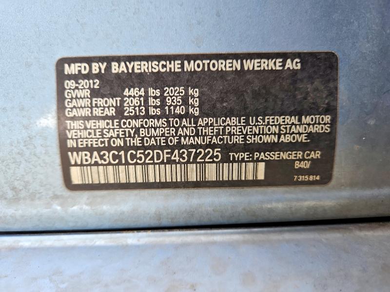 63038476 :رقم المزاد ، WBA3C1C52DF437225 vin ، 2013 Bmw 328 مزاد بيع