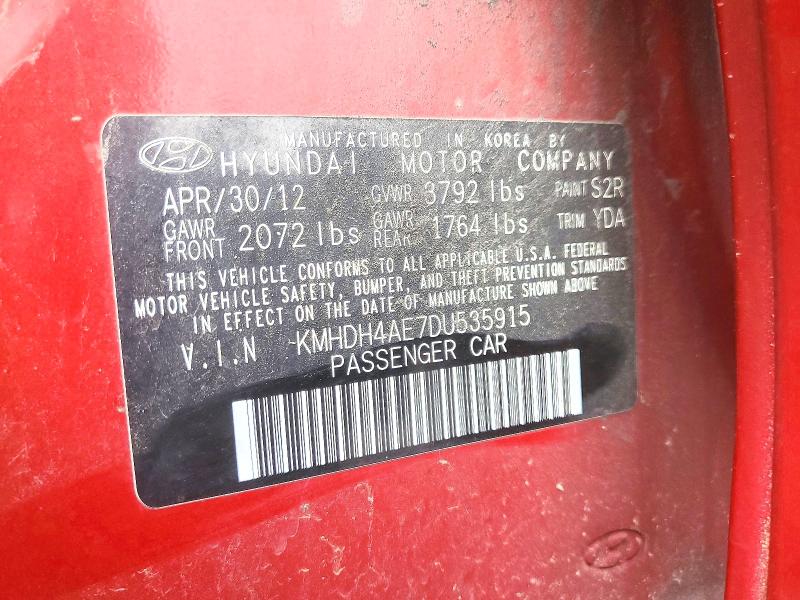 Aukcja sprzedaży 2013 Hyundai Elantra, vin: KMHDH4AE7DU535915, numer aukcji: 59020406