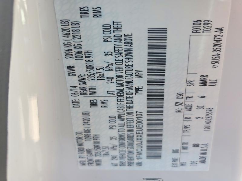 62405536 :رقم المزاد ، 1FMCU0JXXEUE00107 vin ، 2014 Ford Escape مزاد بيع