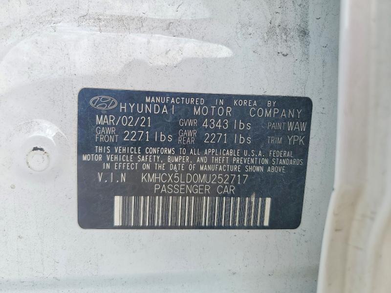 Продаж на аукціоні авто 2021 Hyundai Ioniq, vin: KMHCX5LD0MU252717, номер лоту: 58994406