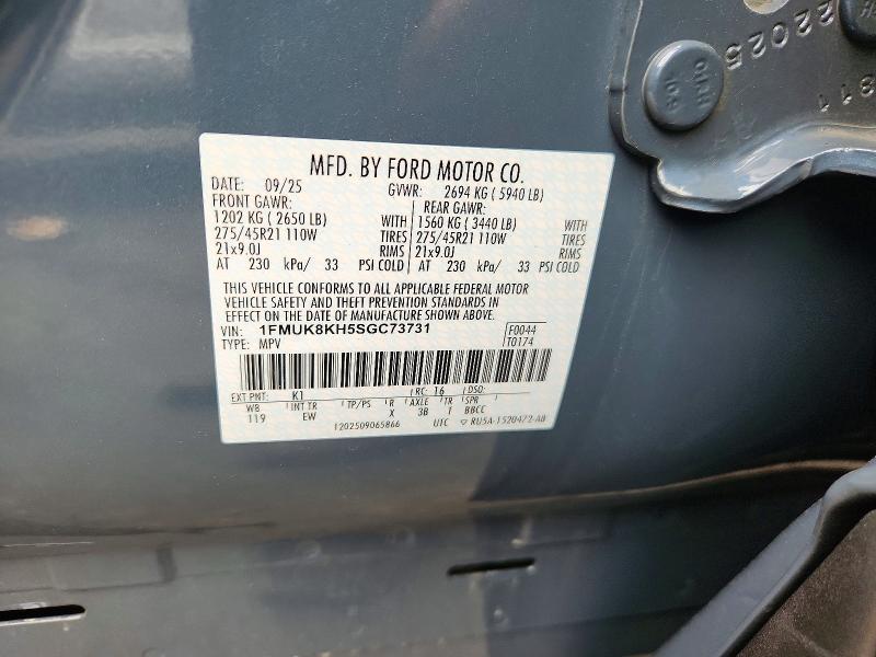 Продажа на аукционе авто 2025 Ford Explorer, vin: 1FMUK8KH5SGC73731, номер лота: 62290586