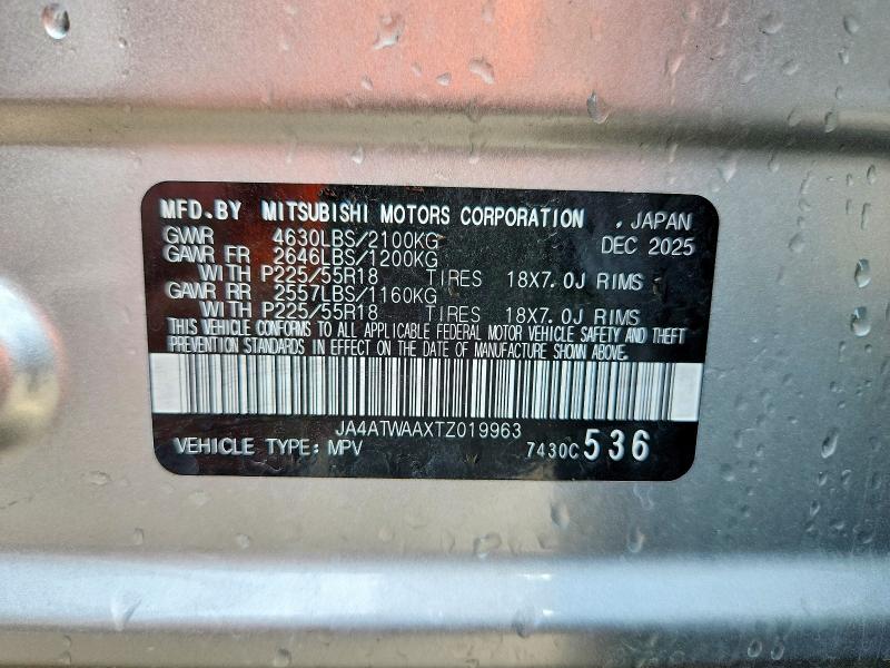 61804146 :رقم المزاد ، JA4ATWAAXTZ019963 vin ، 2026 Mitsubishi Eclipse Cross مزاد بيع