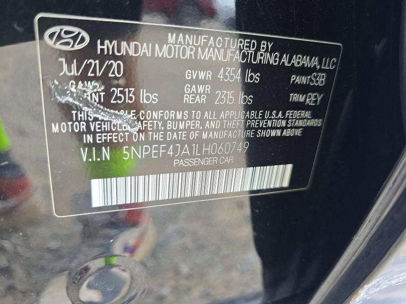 Aukcja sprzedaży 2020 Hyundai Sonata, vin: 5NPEF4JA1LH060749, numer aukcji: 62727236