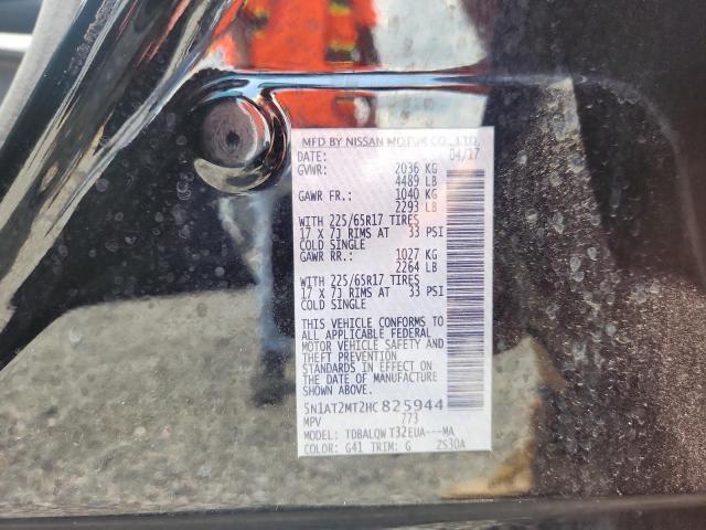 2017 Nissan Rogue მანქანა იყიდება აუქციონზე, vin: 5N1AT2MT2HC825944, აუქციონის ნომერი: 59646306