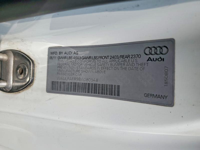 Aukcja sprzedaży 2011 Audi A5, vin: WAULFAFR9BA080948, numer aukcji: 60762426