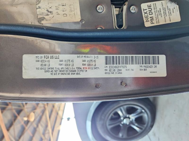 2015 Dodge Charger მანქანა იყიდება აუქციონზე, vin: 2C3CDXBG3FH776376, აუქციონის ნომერი: 63429986