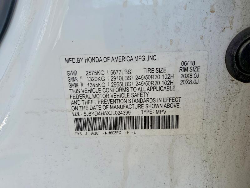Продаж на аукціоні авто 2018 Acura Mdx, vin: 5J8YD4H5XJL024399, номер лоту: 61997676