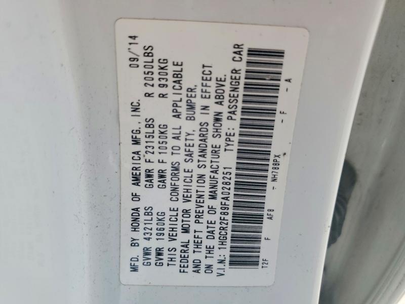 Продажа на аукционе авто 2015 Honda Accord, vin: 1HGCR2F89FA028251, номер лота: 59211986