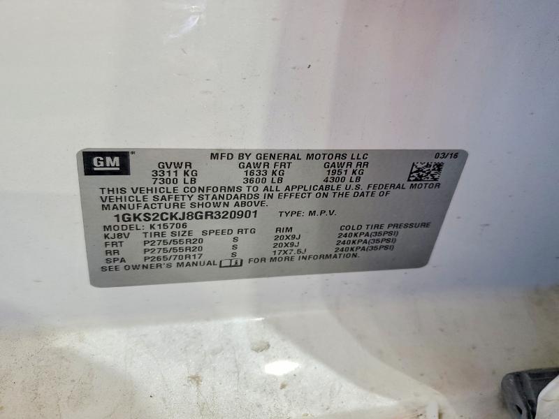 Aukcja sprzedaży 2016 Gmc Yukon, vin: 1GKS2CKJ8GR320901, numer aukcji: 61879866