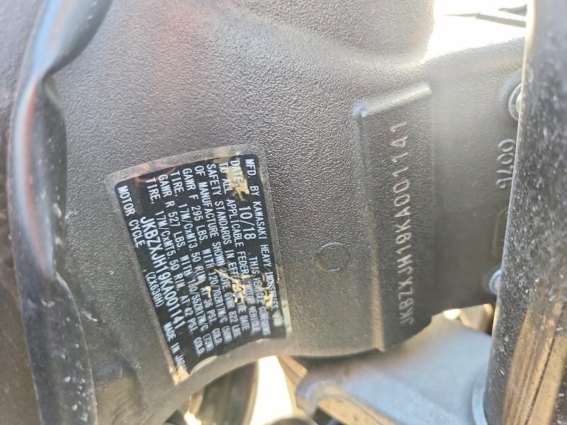 58307566 :رقم المزاد ، JKBZXJH19KA001141 vin ، 2019 Kawasaki Zx636 مزاد بيع