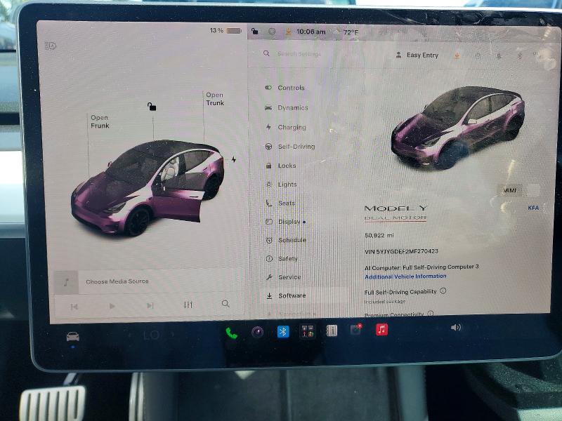 Aukcja sprzedaży 2021 Tesla Model Y, vin: 5YJYGDEF2MF270423, numer aukcji: 62514076