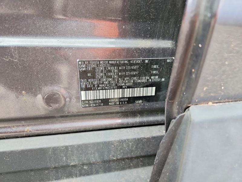 Aukcja sprzedaży 2021 Toyota Rav4, vin: 4T3LWRFV7MU038183, numer aukcji: 62653466