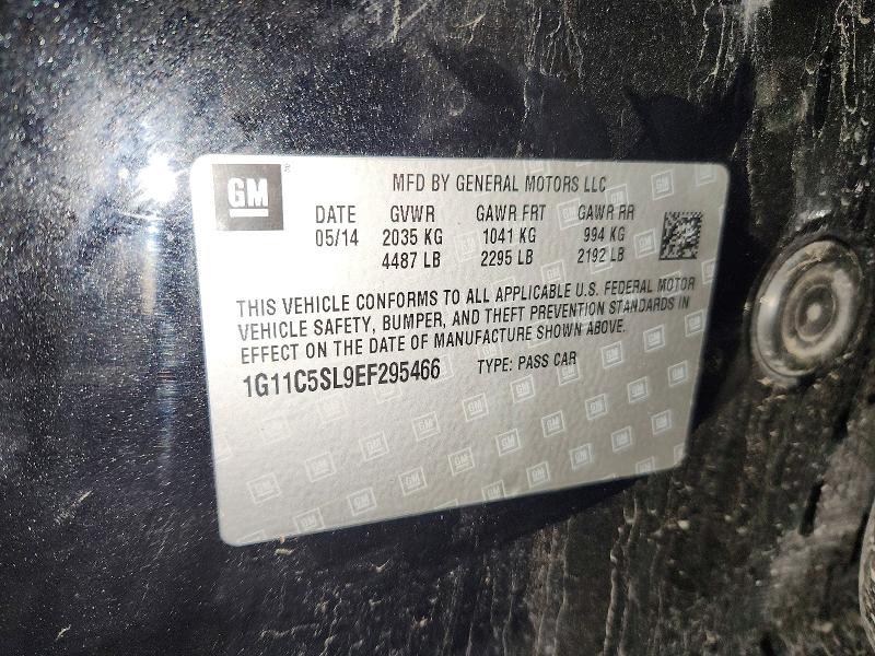 60643466 :رقم المزاد ، 1G11C5SL9EF295466 vin ، 2014 Chevrolet Malibu مزاد بيع