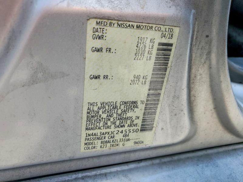 Aukcja sprzedaży 2018 Nissan Altima, vin: 1N4AL3APXJC245550, numer aukcji: 59898556