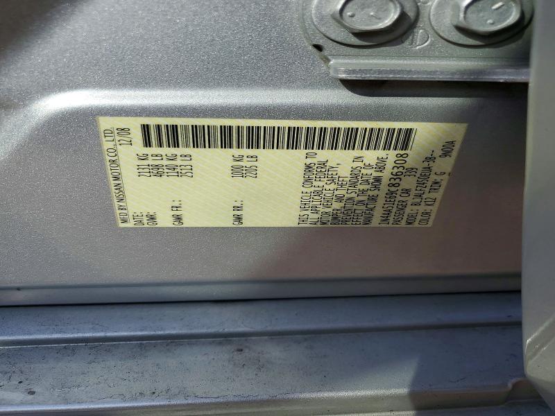 61607546 :رقم المزاد ، 1N4AA51E69C836308 vin ، 2009 Nissan Maxima مزاد بيع
