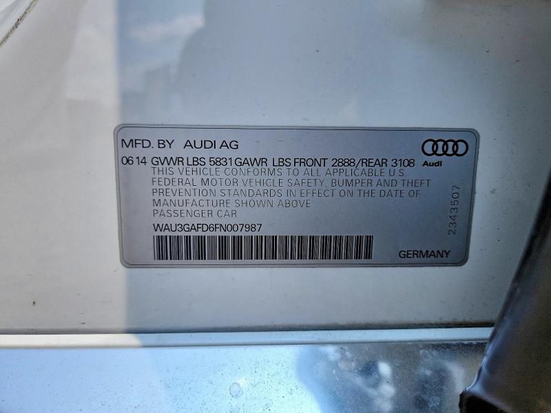Продажа на аукционе авто 2015 Audi A8, vin: WAU3GAFD6FN007987, номер лота: 62083866