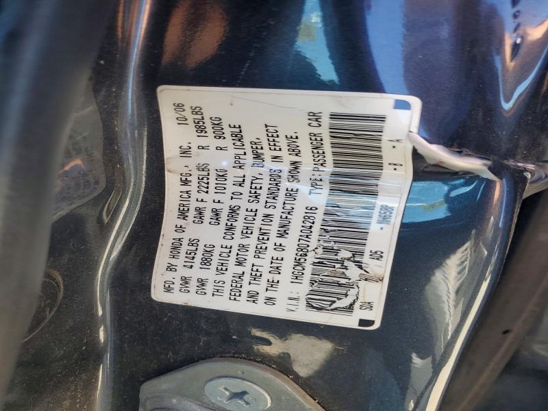 62534676 :رقم المزاد ، 1HGCM56807A042816 vin ، 2007 Honda Accord مزاد بيع