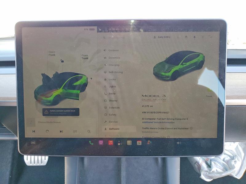 2023 Tesla Model 3 მანქანა იყიდება აუქციონზე, vin: 5YJ3E1EC5PF418427, აუქციონის ნომერი: 60702166