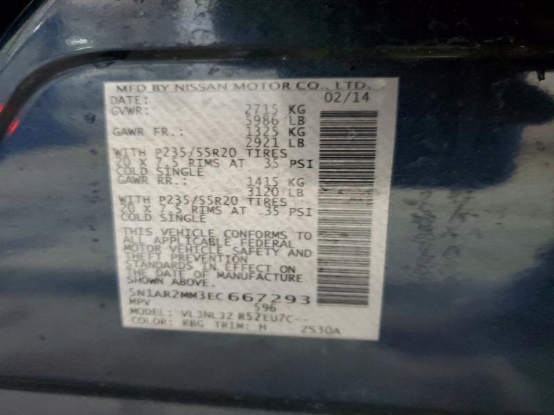 Продаж на аукціоні авто 2014 Nissan Pathfinder, vin: 5N1AR2MM3EC667293, номер лоту: 60380026