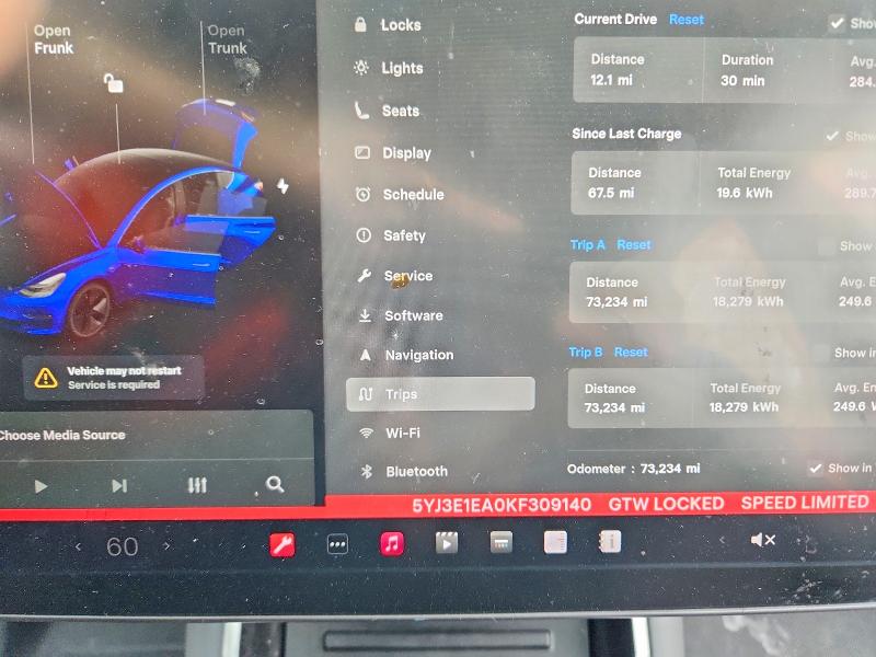Aukcja sprzedaży 2019 Tesla Model 3, vin: 5YJ3E1EA0KF309140, numer aukcji: 62596576