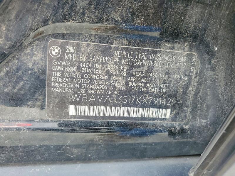 Продажа на аукционе авто 2007 Bmw 328, vin: WBAVA33517KX79142, номер лота: 61087256