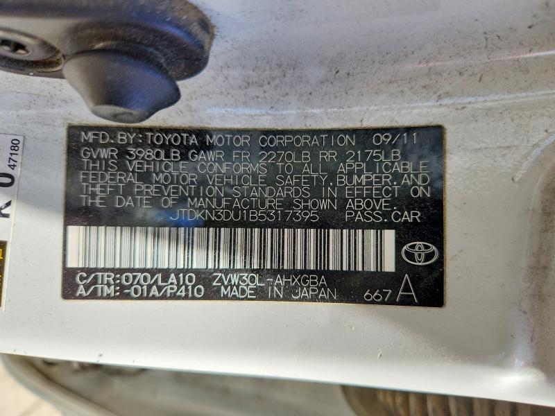 Продажа на аукционе авто 2011 Toyota Prius, vin: JTDKN3DU1B5317395, номер лота: 63022296