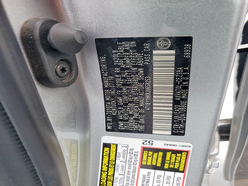 Aukcja sprzedaży 2018 Toyota Camry, vin: 4T1B11HK8JU658253, numer aukcji: 60608316