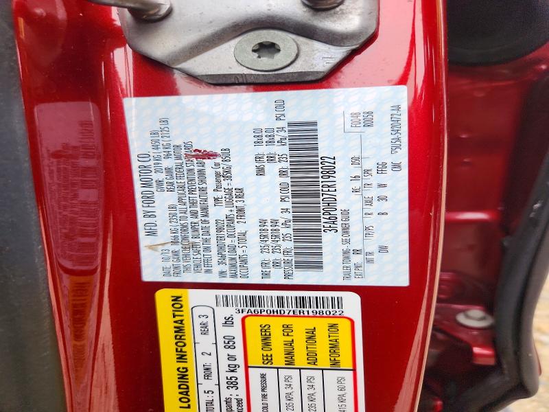 58870146 :رقم المزاد ، 3FA6P0HD7ER198022 vin ، 2014 Ford Fusion مزاد بيع