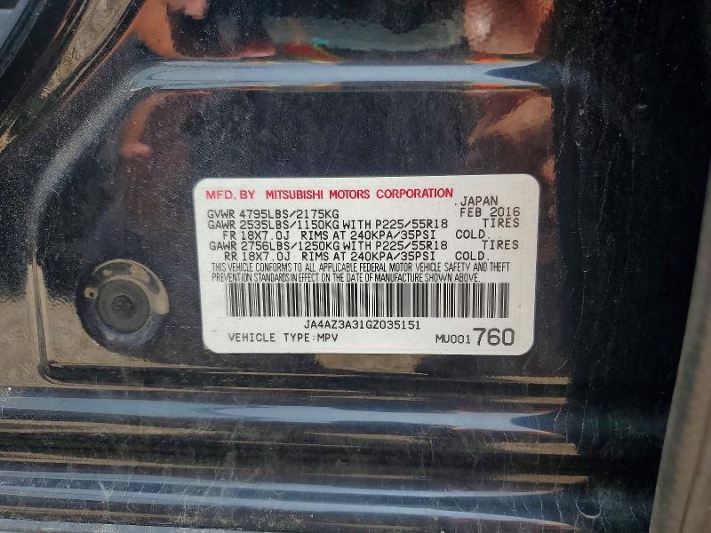 Продажа на аукционе авто 2016 Mitsubishi Outlander, vin: JA4AZ3A31GZ035151, номер лота: 61947386