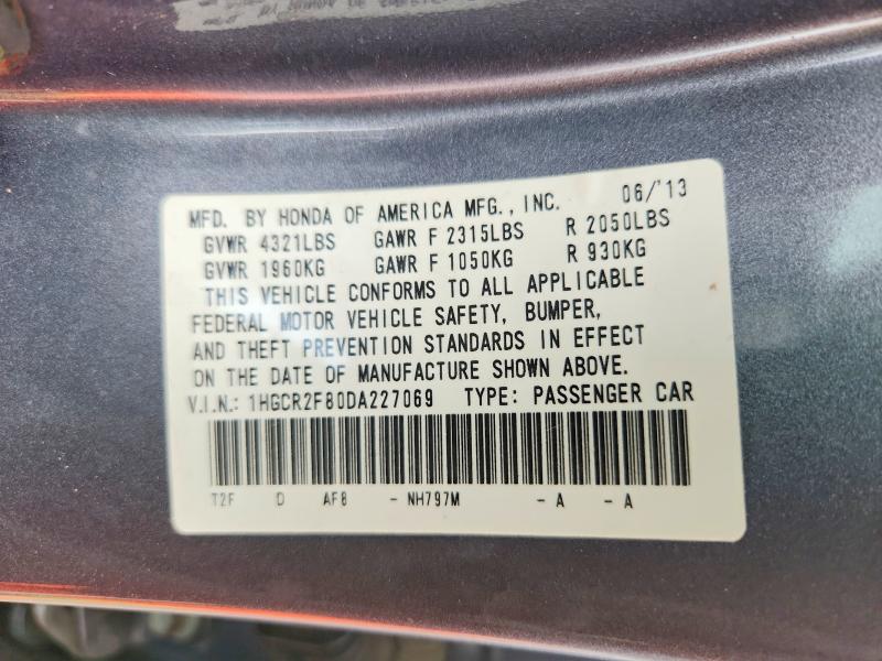 Aukcja sprzedaży 2013 Honda Accord, vin: 1HGCR2F80DA227069, numer aukcji: 62971346