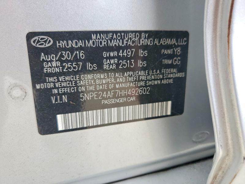 Продаж на аукціоні авто 2017 Hyundai Sonata, vin: 5NPE24AF7HH492602, номер лоту: 60746866