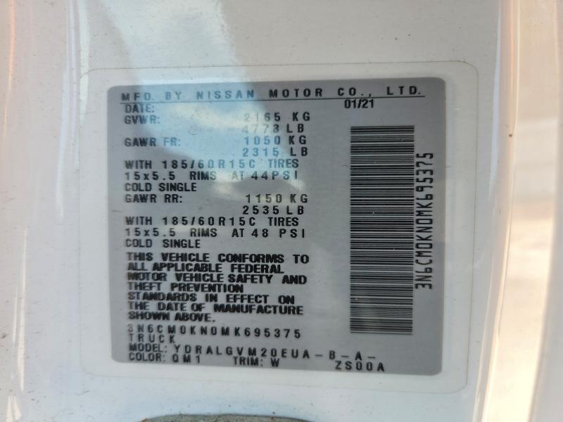 Продаж на аукціоні авто 2021 Nissan Nv200, vin: 3N6CM0KN0MK695375, номер лоту: 60884766