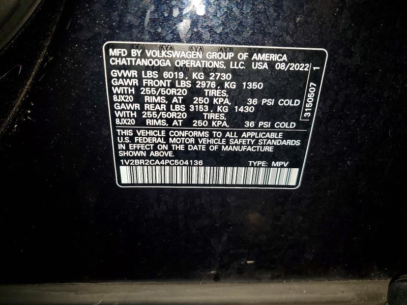 Aukcja sprzedaży 2023 Volkswagen Atlas, vin: 1V2BR2CA4PC504136, numer aukcji: 59663636