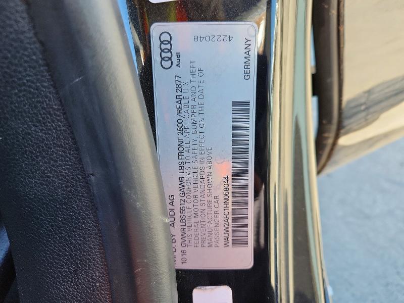 2017 Audi A7 მანქანა იყიდება აუქციონზე, vin: WAUW2AFC1HN058044, აუქციონის ნომერი: 60389056
