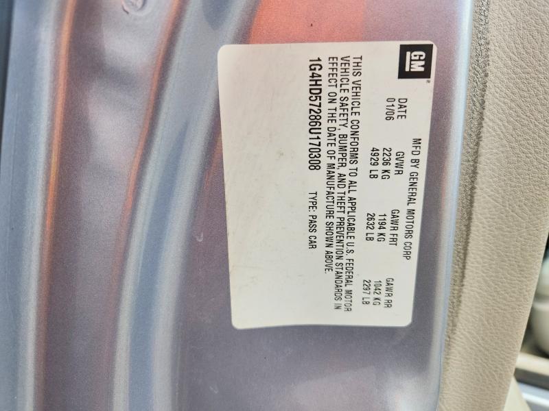 2006 Buick Lucerne მანქანა იყიდება აუქციონზე, vin: 1G4HD57286U170308, აუქციონის ნომერი: 61596336