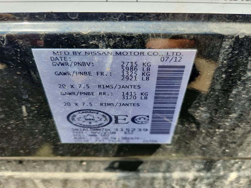 Aukcja sprzedaży 2013 Infiniti Jx35, vin: 5N1AL0MM7DC315239, numer aukcji: 59882746