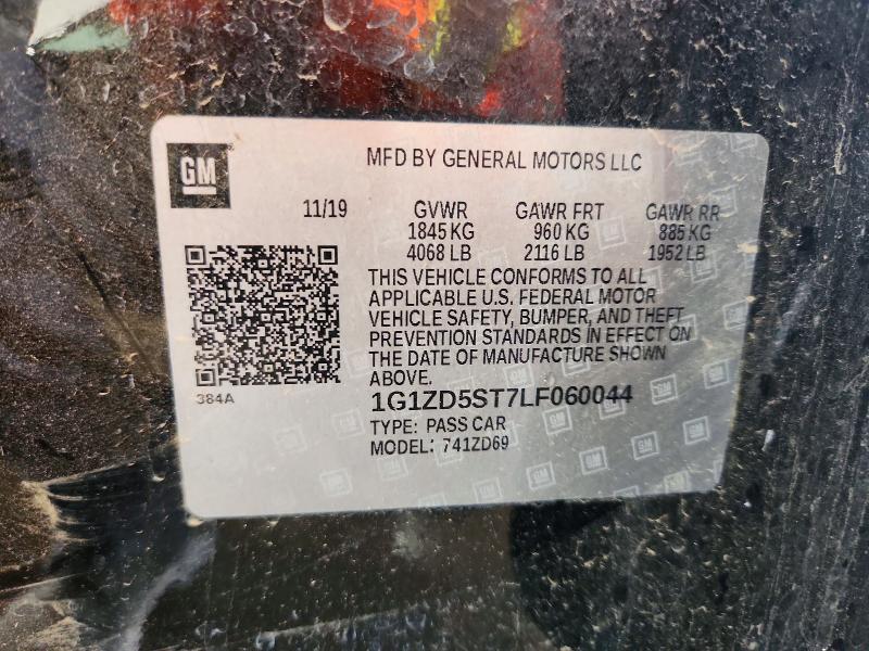 Aukcja sprzedaży 2020 Chevrolet Malibu, vin: 1G1ZD5ST7LF060044, numer aukcji: 63084496