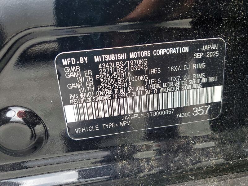 61104206 :رقم المزاد ، JA4ARUAU1TU000857 vin ، 2026 Mitsubishi Outlander Sport مزاد بيع