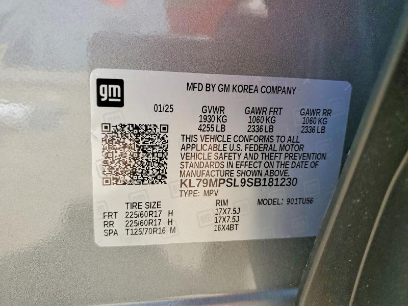 60369696 :رقم المزاد ، KL79MPSL9SB181230 vin ، 2025 Chevrolet Trailblazer مزاد بيع