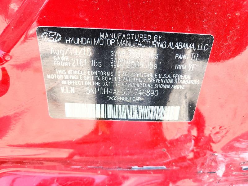 Aukcja sprzedaży 2016 Hyundai Elantra, vin: 5NPDH4AE5GH746890, numer aukcji: 62933206