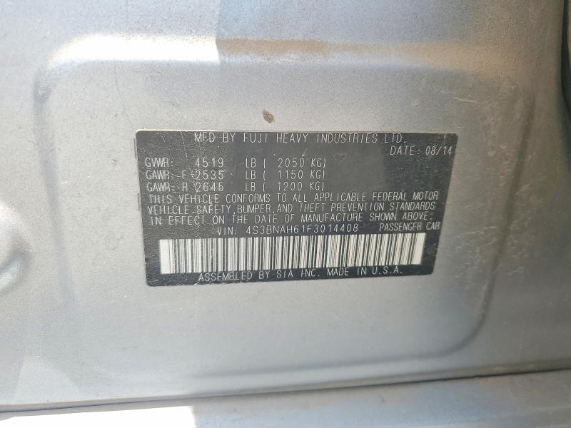 62154536 :رقم المزاد ، 4S3BNAH61F3014408 vin ، 2015 Subaru Legacy مزاد بيع