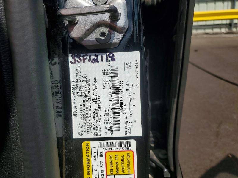 Продажа на аукционе авто 2017 Ford Fusion, vin: 3FA6P0HD2HR270586, номер лота: 59590456