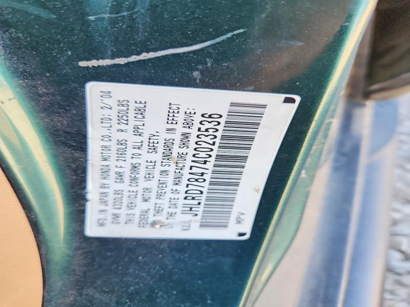 Aukcja sprzedaży 2004 Honda Cr-v, vin: JHLRD78474C023536, numer aukcji: 61779186