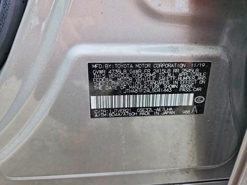 59638096 :رقم المزاد ، JTHA81F24L5041443 vin ، 2020 Lexus Is مزاد بيع